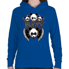 PRINTFASHION KISS - Női kapucnis pulóver - Királykék női pulóver, kardigán