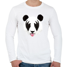 PRINTFASHION Kiss of a panda - Férfi hosszú ujjú póló - Fehér