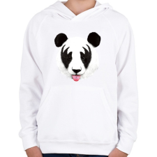 PRINTFASHION Kiss of a panda - Gyerek kapucnis pulóver - Fehér gyerek pulóver, kardigán
