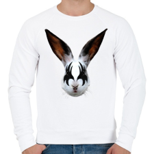 PRINTFASHION Kiss of a rabbit - Férfi pulóver - Fehér férfi pulóver, kardigán