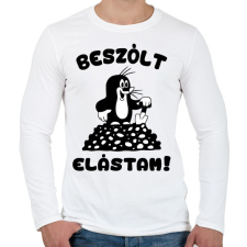 PRINTFASHION Kisvakond - Beszólt, elástam! - Férfi hosszú ujjú póló - Fehér férfi póló