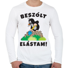 PRINTFASHION Kisvakond - Beszólt elástam! - Férfi hosszú ujjú póló - Fehér