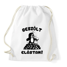 PRINTFASHION Kisvakond - Beszólt, elástam! - Sportzsák, Tornazsák - Fehér tornazsák