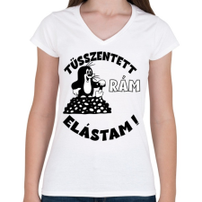 PRINTFASHION Kisvakond - tüsszentett elástam - Női V-nyakú póló - Fehér női póló