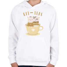 PRINTFASHION Kit-teas - Gyerek kapucnis pulóver - Fehér