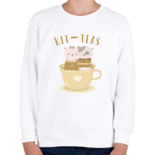 PRINTFASHION Kit-teas - Gyerek pulóver - Fehér gyerek pulóver, kardigán