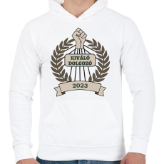 PRINTFASHION Kiváló dolgozó 2 - Férfi kapucnis pulóver - Fehér