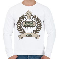 PRINTFASHION Kiváló dolgozó 2 - Férfi pulóver - Fehér