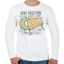 PRINTFASHION Kiwi anatómia - Férfi hosszú ujjú póló - Fehér férfi póló