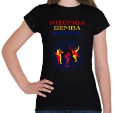 PRINTFASHION Kizomba Semba Konpa táncos S0201-ForBlackOnly - Női póló - Fekete női póló