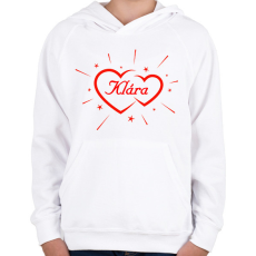 PRINTFASHION Klára - Gyerek kapucnis pulóver - Fehér