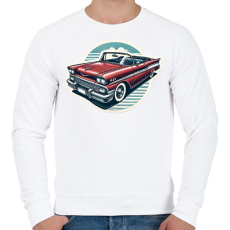 PRINTFASHION Klasszikus Autó - Férfi pulóver - Fehér