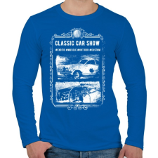 PRINTFASHION Klasszikus autók - Férfi hosszú ujjú póló - Királykék férfi póló