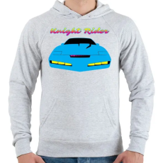 PRINTFASHION Knight Rider Synthwave - Férfi kapucnis pulóver - Sport szürke