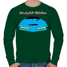 PRINTFASHION Knight Rider Synthwave - Férfi pulóver - Sötétzöld férfi pulóver, kardigán