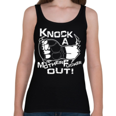 PRINTFASHION Knock Out - Női atléta - Fekete