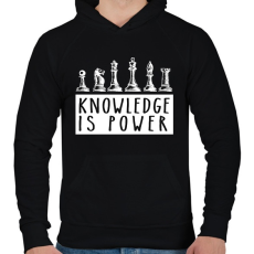PRINTFASHION Knowledge is power - Férfi kapucnis pulóver - Fekete