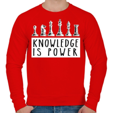 PRINTFASHION Knowledge is power - Férfi pulóver - Piros