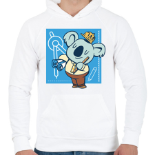 PRINTFASHION Koala mérnök - Férfi kapucnis pulóver - Fehér férfi pulóver, kardigán