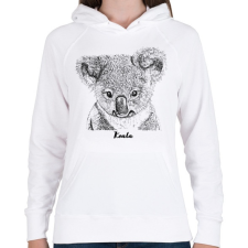 PRINTFASHION Koala - Női kapucnis pulóver - Fehér női pulóver, kardigán