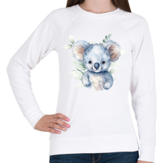 PRINTFASHION Koala növényekkel - Női pulóver - Fehér