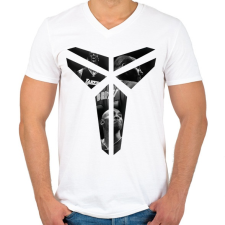 PRINTFASHION Kobe Bryant logo - Férfi V-nyakú póló - Fehér férfi póló