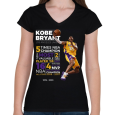 PRINTFASHION Kobi Bryant Dark - Női V-nyakú póló - Fekete