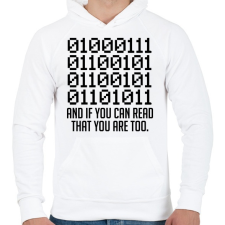 PRINTFASHION KOCKA - Férfi kapucnis pulóver - Fehér férfi pulóver, kardigán