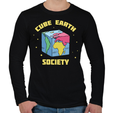 PRINTFASHION Kocka Föld elmélet - Férfi hosszú ujjú póló - Fekete férfi póló