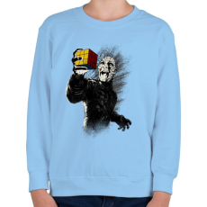 PRINTFASHION Kocka kirakva - Gyerek pulóver - Világoskék