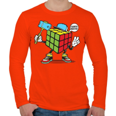 PRINTFASHION Kocka mester - Férfi hosszú ujjú póló - Narancs