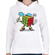 PRINTFASHION Kocka mester - Női kapucnis pulóver - Fehér