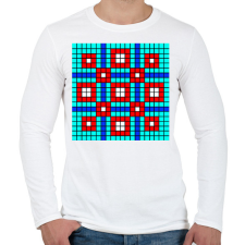 PRINTFASHION Kockás minta 01 - Férfi hosszú ujjú póló - Fehér férfi póló