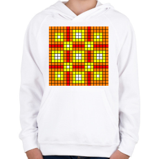 PRINTFASHION kockás minta 02 - Gyerek kapucnis pulóver - Fehér