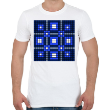 PRINTFASHION Kockás minta 05 - Férfi póló - Fehér férfi póló