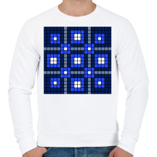 PRINTFASHION Kockás minta 05 - Férfi pulóver - Fehér