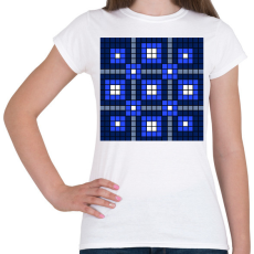 PRINTFASHION Kockás minta 05 - Női póló - Fehér