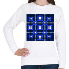 PRINTFASHION Kockás minta 05 - Női pulóver - Fehér