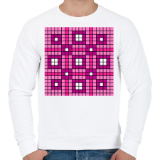 PRINTFASHION Kockás minta 06 - Férfi pulóver - Fehér férfi pulóver, kardigán