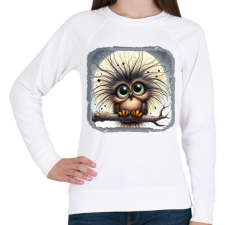 PRINTFASHION Kócos bagoly - Női pulóver - Fehér női pulóver, kardigán