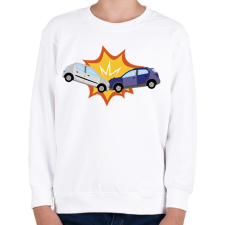 PRINTFASHION Kocsi ütközés - Gyerek pulóver - Fehér gyerek pulóver, kardigán