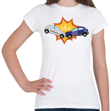 PRINTFASHION Kocsi ütközés - Női póló - Fehér női póló