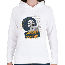 PRINTFASHION Kodály Zoltán - Női kapucnis pulóver - Fehér