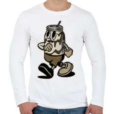 PRINTFASHION Kóla - Férfi hosszú ujjú póló - Fehér