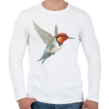 PRINTFASHION Kolibri - Férfi hosszú ujjú póló - Fehér férfi póló