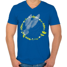 PRINTFASHION Kolibri madár - Férfi V-nyakú póló - Királykék