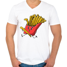 PRINTFASHION Kolompér - Férfi V-nyakú póló - Fehér férfi póló