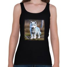 PRINTFASHION kölyök farkas / husky - Női atléta - Fekete