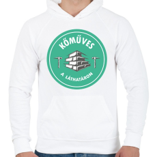 PRINTFASHION Kőműves a láthatáron - Férfi kapucnis pulóver - Fehér