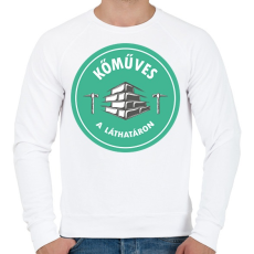 PRINTFASHION Kőműves a láthatáron - Férfi pulóver - Fehér